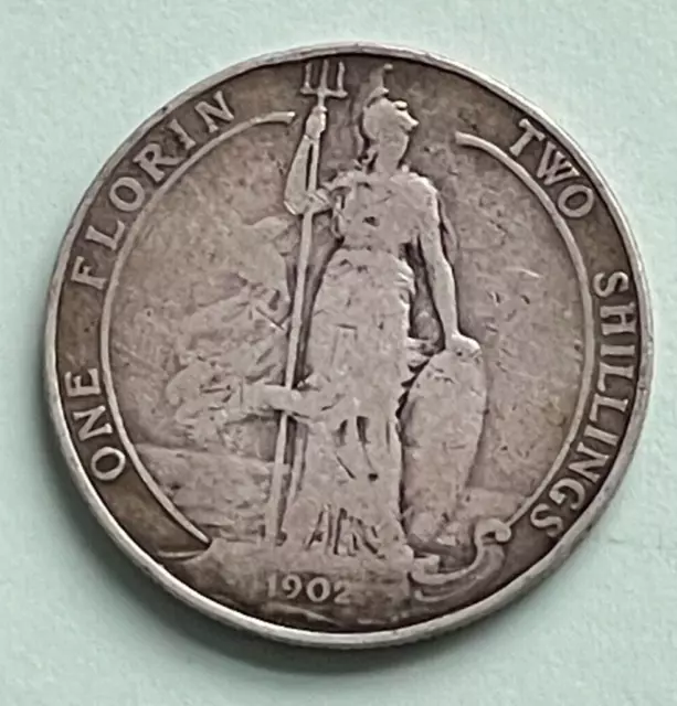 1902 Edward VII Silver 0.925 One Florin, Two Shillings