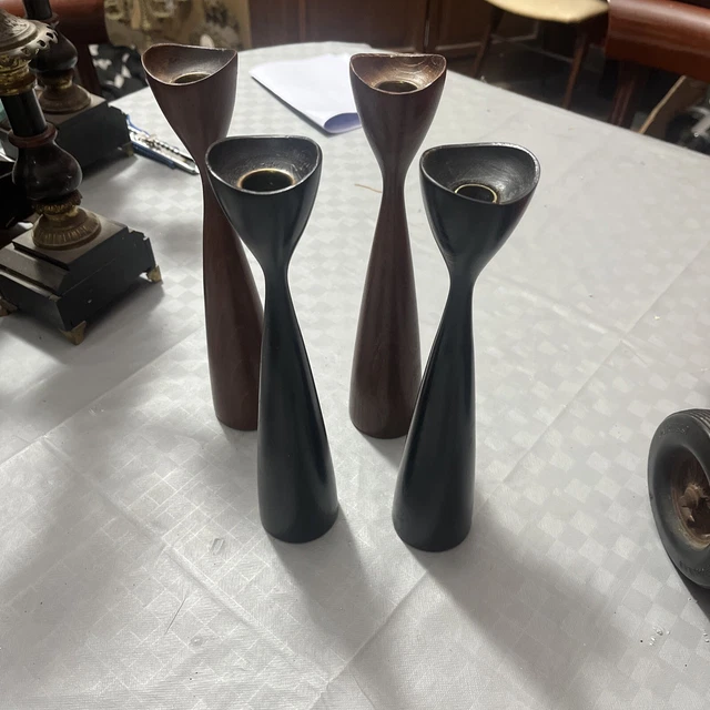 Portacandele In Teak Mid-century, Danimarca Anni 60