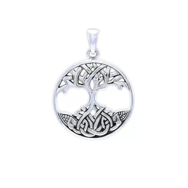 Modern Tree of Life .925 Sterling Silver Pendant by Peter Stone Jewelry Fine