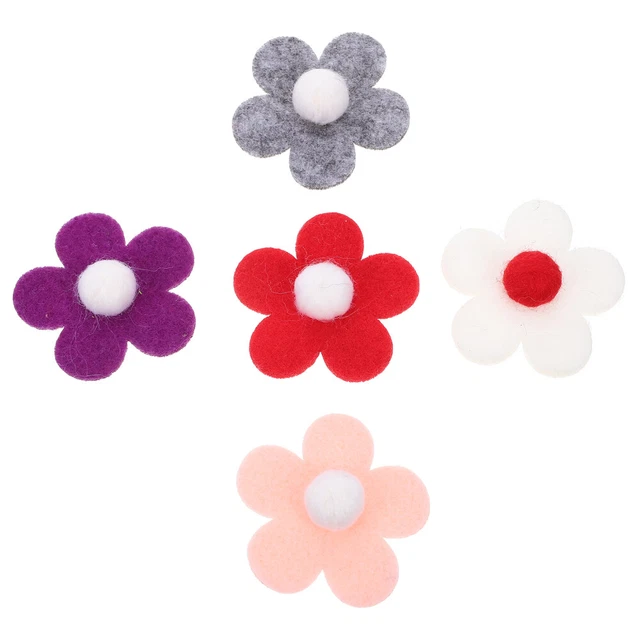 5 piezas Formas Flores De Fieltro Sentidas Poke Divertidas Aplicaciones Sensibles