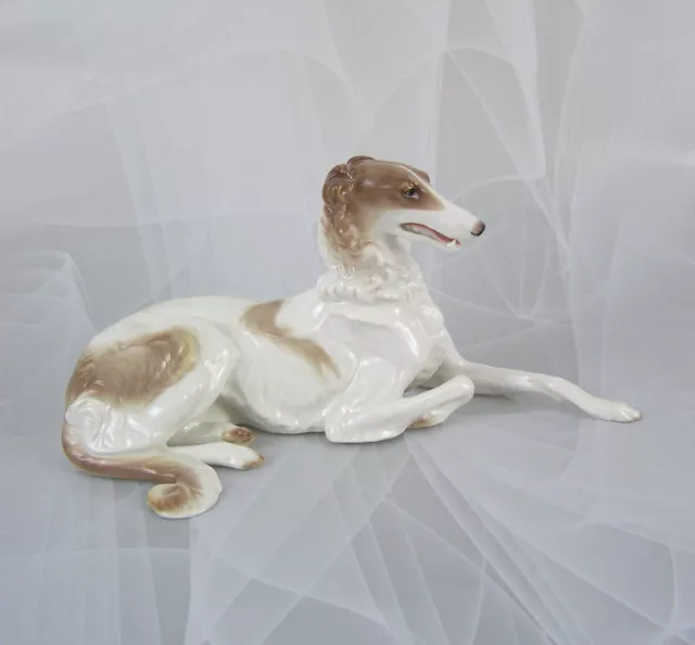 Nymphenburg Figur "Windhund Barsoi" Kärner Hund Dog Greyhound Figure Figurine