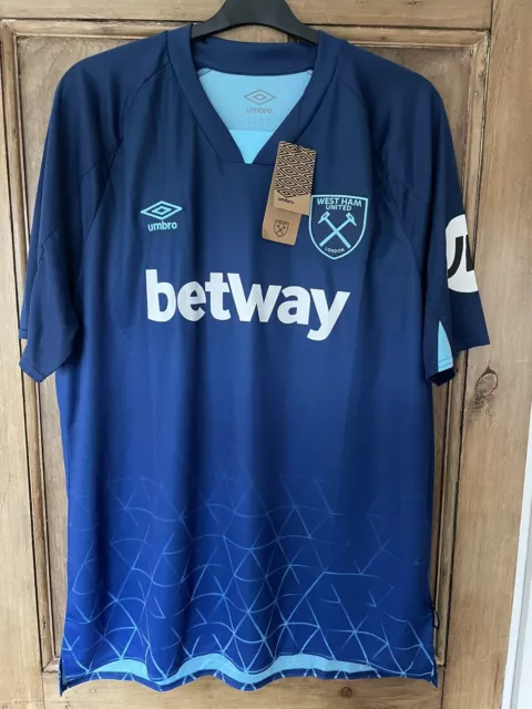 Mens Umbro West Ham United FC Away 3rd Shirt 2023/24 Size XXL Brand New With Tag