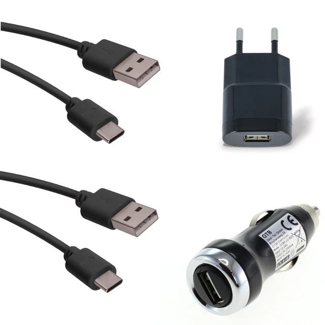4in1 Ladekabel Set für Google Pixel 6A USB-C Datenkabel KFZ Ladegerät