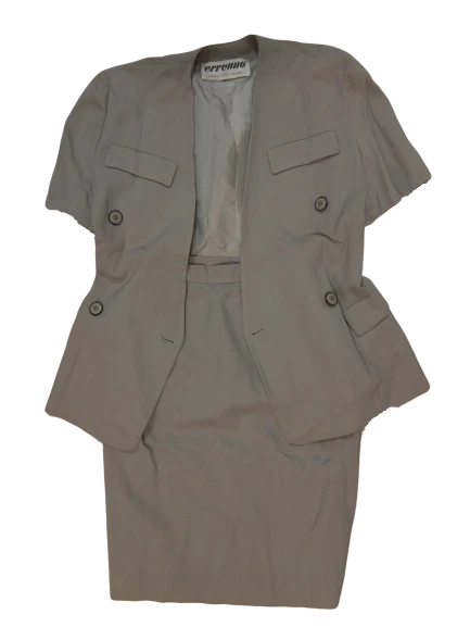 Tailleur Jupe En Cuir Rose MONA PARIS Très Élégant Taille 38 Occasion Vintage