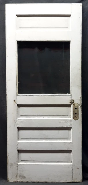 32"x80" Antique Vintage Victorian SOLID Wood Wooden Entry Exterior Door Window