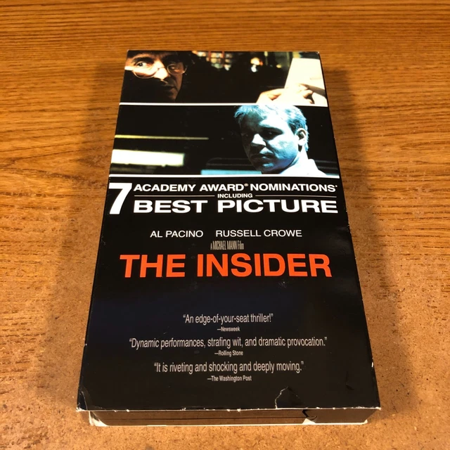 THE INSIDER VHS Movie VCR Video Tape Used Al Pacino Russell Crowe £5.68