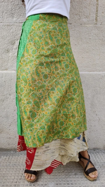 JUPE PAREO LONGUE Gitane Portefeuille En Roue Double Face Viscose