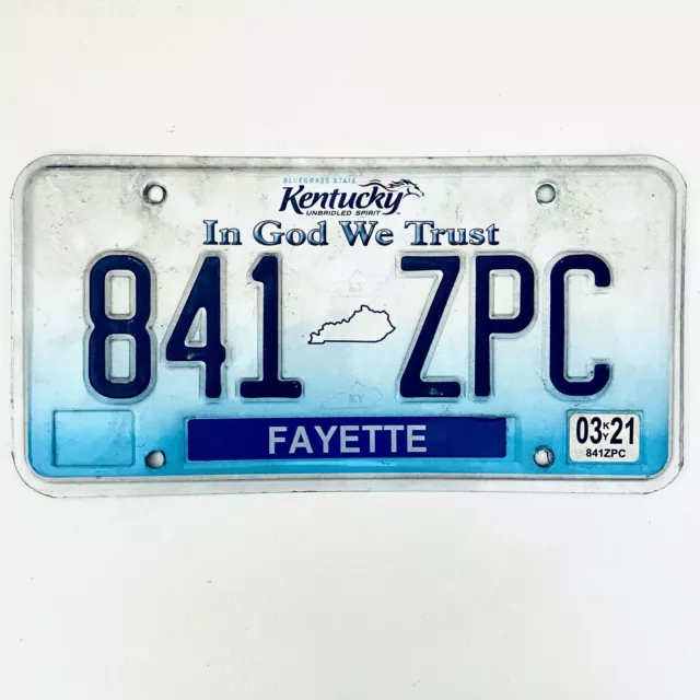 2021 United States Kentucky Fayette County Passenger License Plate 841 ZPC