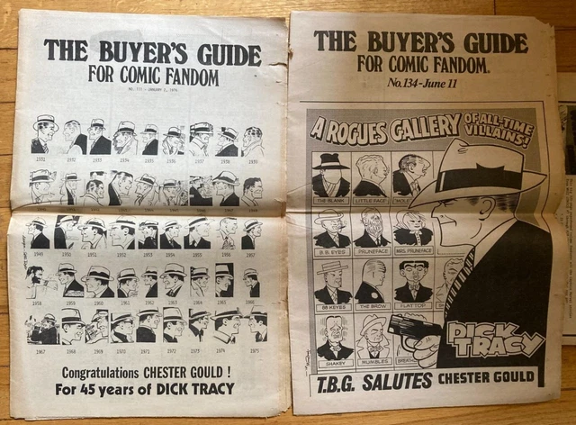 1976 Fanzine BUYER'S GUIDE FOR COMICS FANDOM #111 & #134 Dick Tracy Cover Art