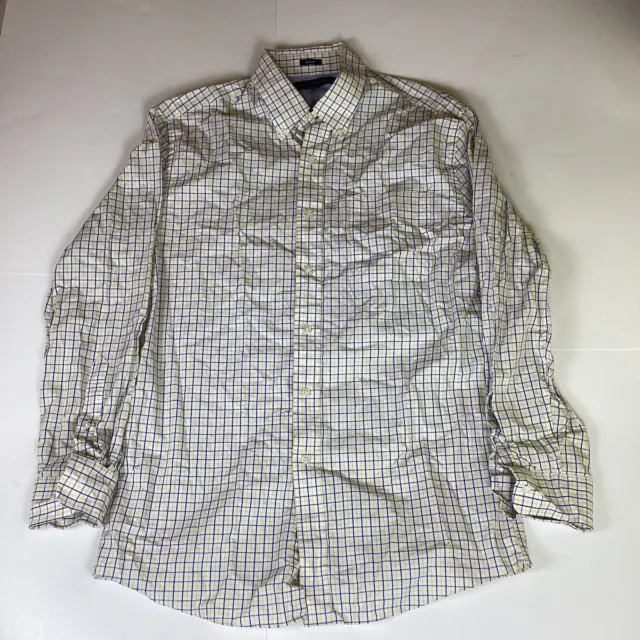 Tommy Hilfiger Mens Size 15.5 32/33 Button Down Dress Shirt Slim Fit Tiny Stain