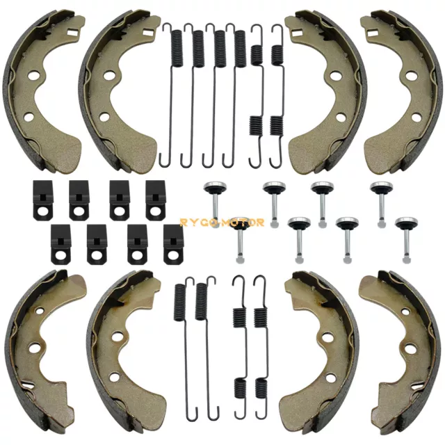 Brake Shoes Front&Rear W/Springs Pin for Kawasaki Mule 3000 3010 3020 4000 4010