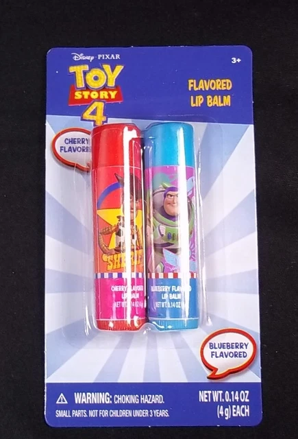 Toy Story 4 2 pack Cherry & Blueberry Flavored Lip Balm NEW