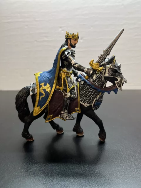 Schleich World Of History Exclusive Blue Dragon Knight King Horseback 72060 D10