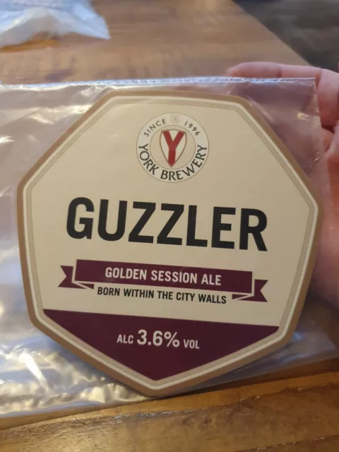 York Brewery Guzzler Beer Real Ale Pump Clip Badge