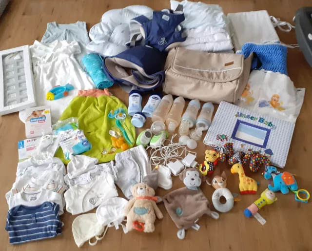 XXL Babypaket Erstausstattung Junge 50/56 Pflege  , Spielzeuge  , Babyphone a.Nt