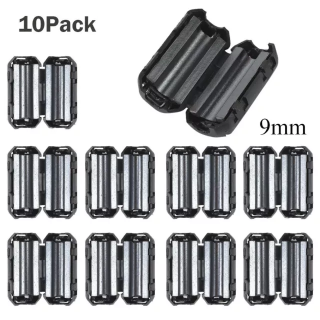 ❤10X Black Clip On Clamp RFI EMI Noise Filters Ferrite Core For 5/7/9/13mm C PF