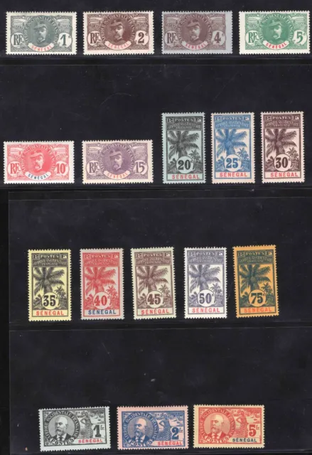 Momen: French Colonies Senegal Sc #57-72 1906 Mint Og H Lot #66110