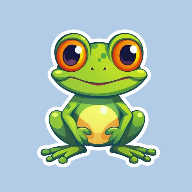 CUTE FROG STICKER, Kawaii Animal Decal for Car Truck Window Bumper