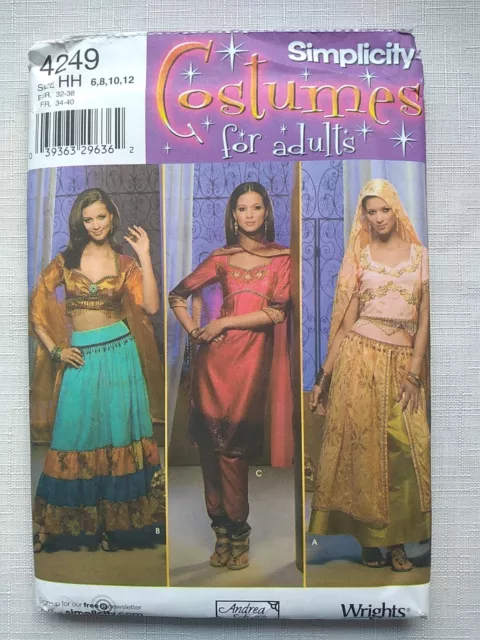 SIMPLICITY 4249 BELLY Dancer Bollywood Sari Costume Sewing Pattern