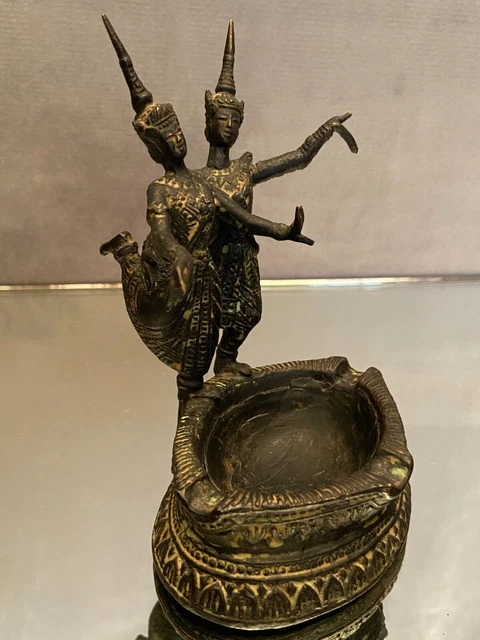 Cendrier en bronze aux danseuses Khmer Cambodge 2