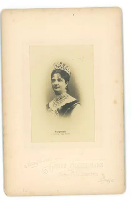 Vintage Cabinet Card Princess Margherita of Savoy Queen Italy Bobbelmann Photo