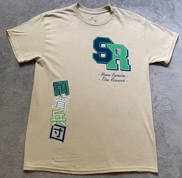 Attack On Titan Short Sleeve T Shirt Sz Medium Beige Graphic Final Season