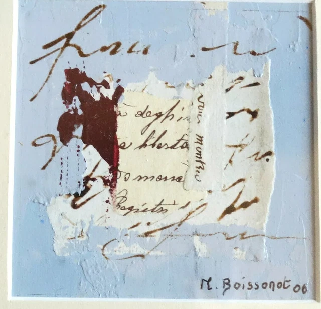 MICHELLE BOISSONAT OEuvre originale Technique Mixte 2006 Signée Cadre