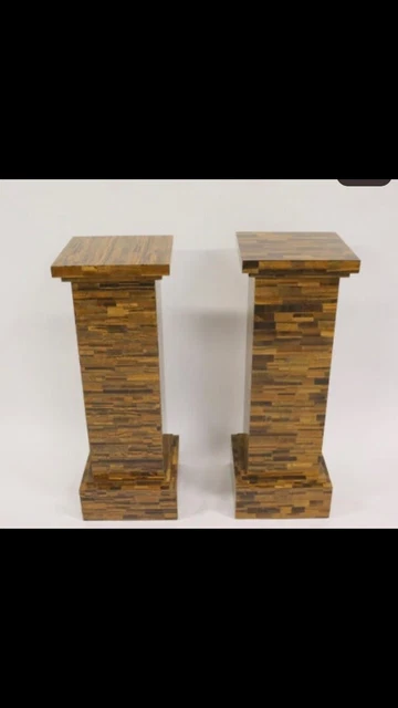 Pair Of Tiger Eye Pedestals