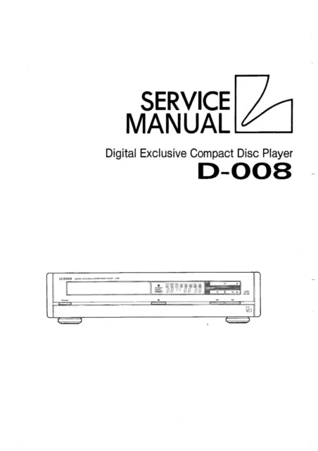 Service Manuel D'Instructions pour Luxman D-008