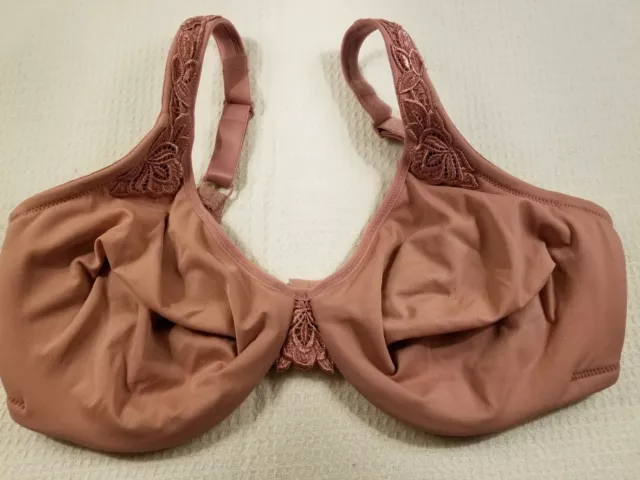 Barely Breezies Bra Blush Pink Unpadded Underwire Lace 36DD A75594 EUC