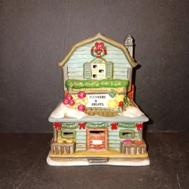 ⭐️ Cobblestone Corners Flowers & Fruits Christmas Village Building Small 4.5"