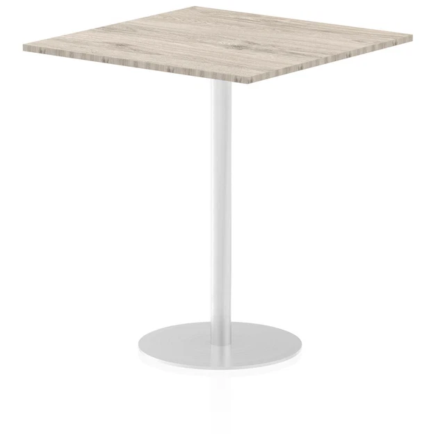 Dynamic Italia 1000Mm Poseur Square Table Grey Oak Top 1145Mm High Leg ITL0363