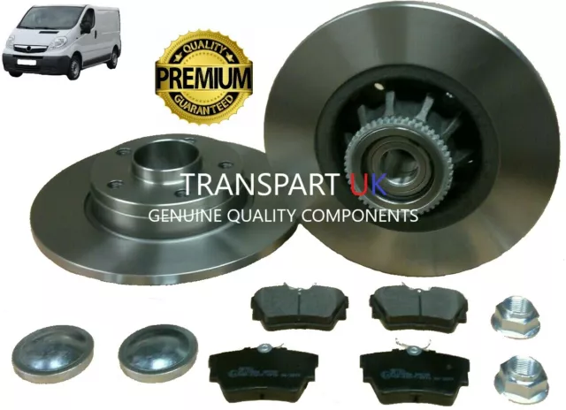 *Renault Trafic Rear Brake Discs And Pads Hub Bearings 01 To 14 Premium Quality