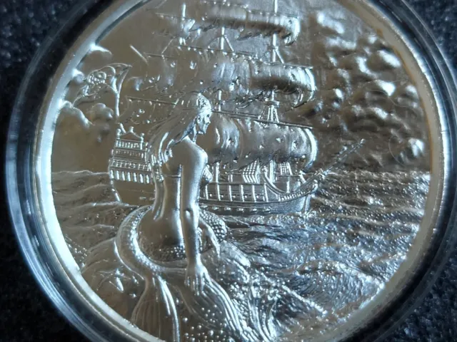 Siren 2 oz .999 Silver Ultra High Relief Round - The Privateer Series