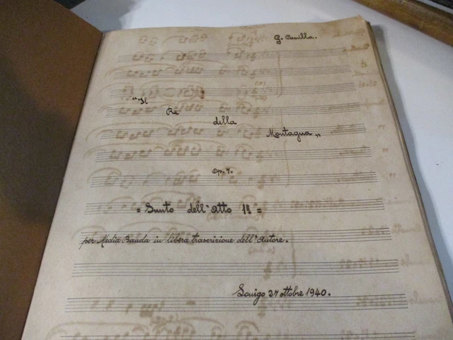 Partition Musical Manuscrit Le Roi de La Montagne De G.Caovilla X Bande - 1940