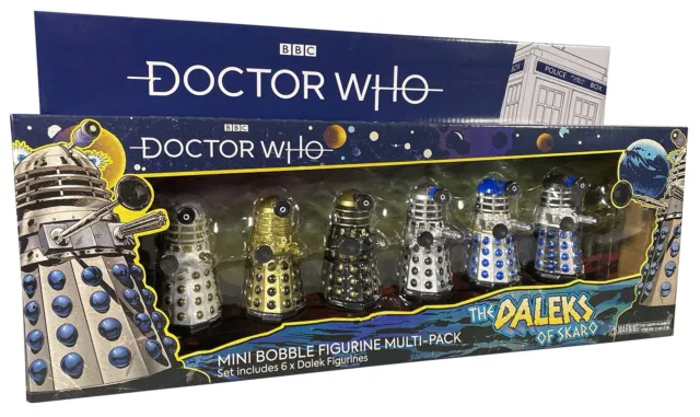 Sporting Profiles Doctor Who The Daleks of Skaro Bobble Figure 6 Pack Gift Set,