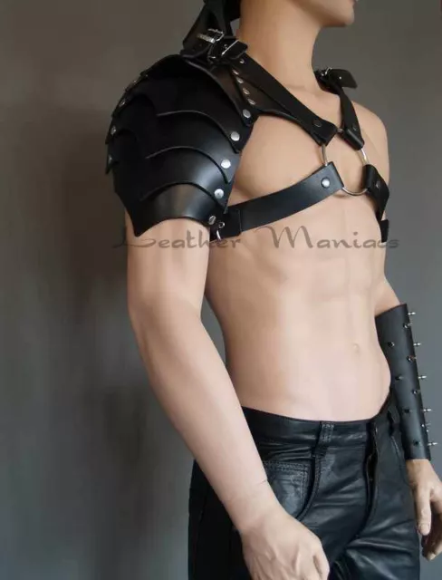 Armatura per Spalle IN Pelle Gladiator Armatura Costume di Carnevale