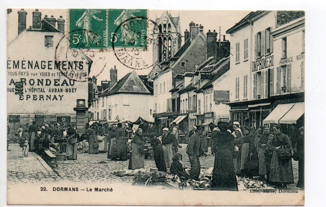 DORMANS Marne CPA 51 beautiful market view