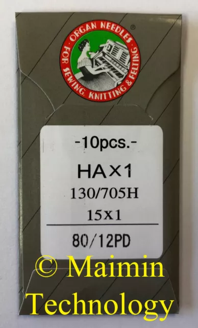 10 80/12 Agujas Máquina De Coser Para El Hogar De Titanio Órgano Afilado 15X1 Hax1