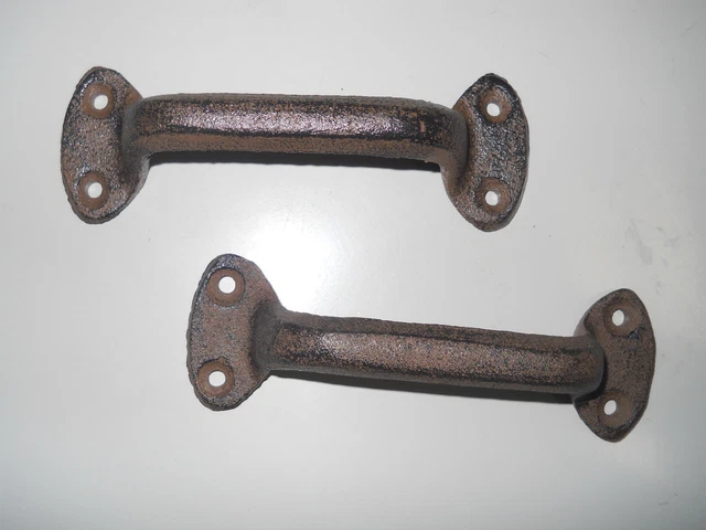 1 Cast Iron Antique Style RUSTIC Barn Handle, Gate Pull, Shed / Door Handles HD 3