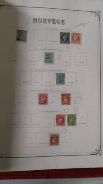 Lot de 27 Timbres de Norvège (Dont le N°1) classiques très anciens, cote + 580