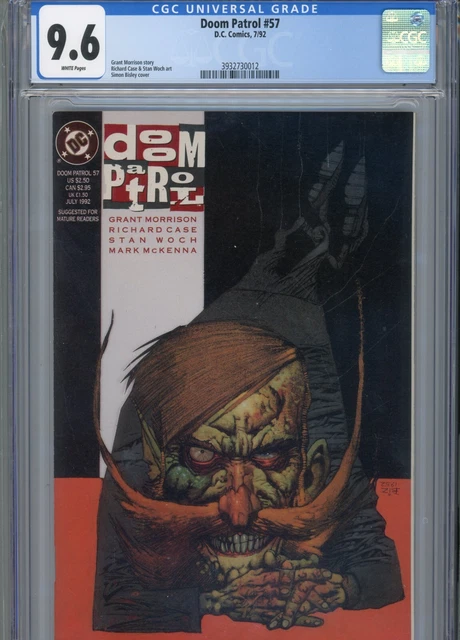 Doom Patrol #57 Nm 9.6 Cgc White Pages Bisley Cover Morrison Story Case Art