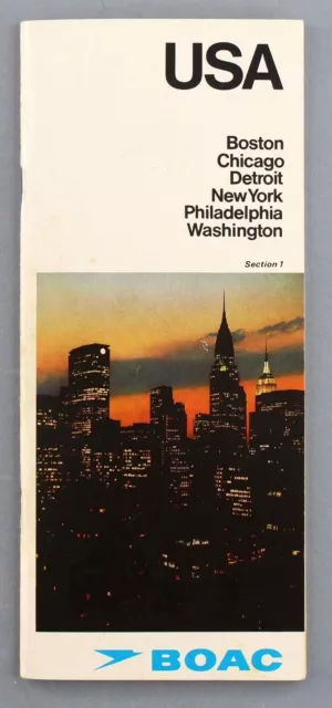 Boac Usa 1 Vintage Airline Brochure 1971 B.o.a.c.