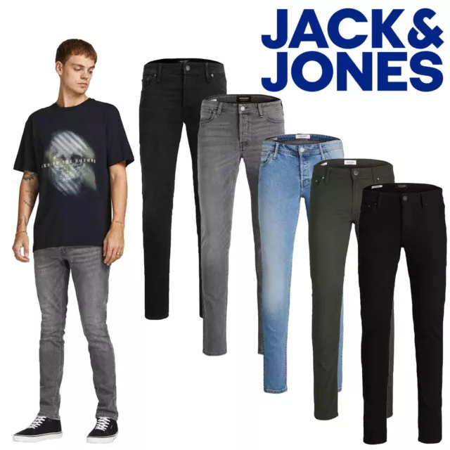 Jack and Jones Men's Slim-Fit Jeans 28-36 Button Fly Multicolour Denim Pants