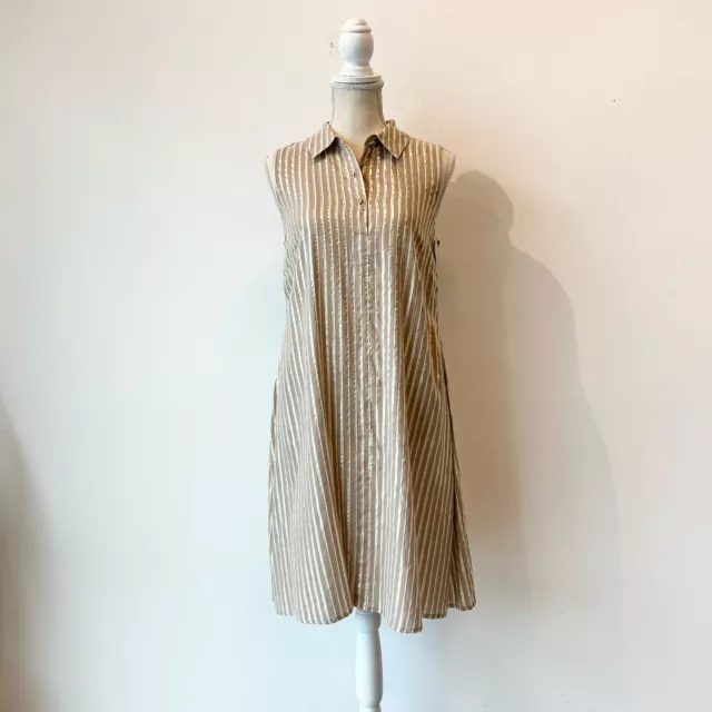 L/10 Gold Stripe Anne Klein Dress