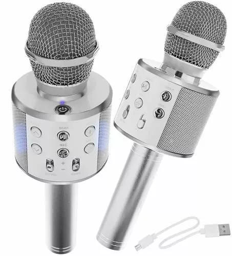 Karaoke Mikrofon kabellos bluetooth Mikrophon Lautsprecher Gesang Aufnahme 8997