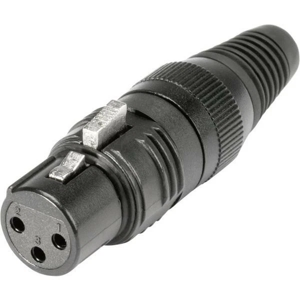 Hicon hi-x3cf-g connettore xlr presa dritta poli 3 nero 1 pz