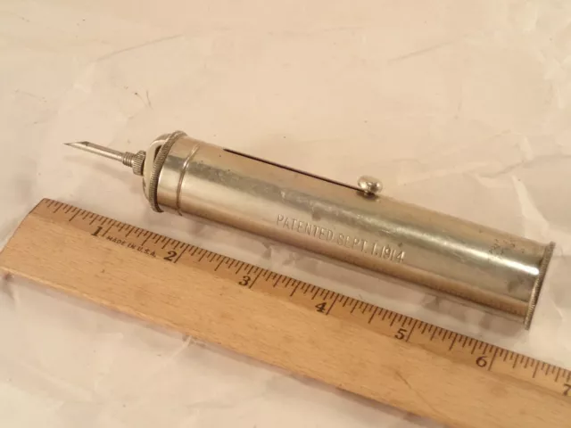 Atqe. 1914 KOZMOUSKY Patented Veterinary Animal Pill / Pellet Injector Syringe