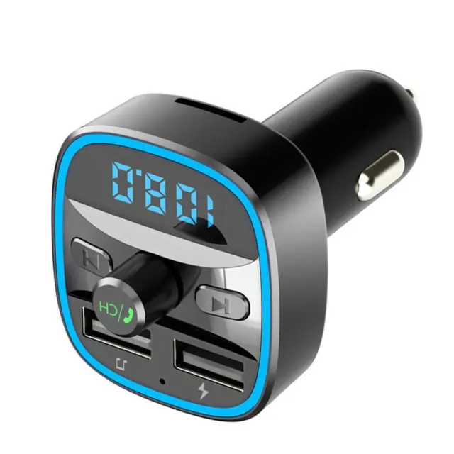 fr 2pcs Bluetooth-compatible 5.0 FM Transmitter MP3 Player Fast USB Charger