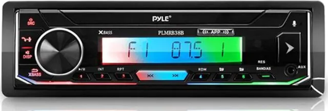 Pyle Bluetooth Marine Receiver Stereo Radio Single DIN Boat Head Unit PLMRB38B